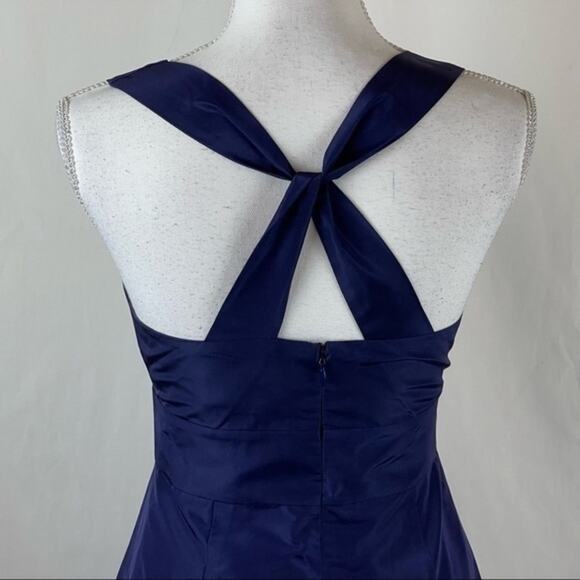 J Crew Pure Silk Purple CrissCross Back Party Event Dress NWOT Size 0 - Picture 5 of 10